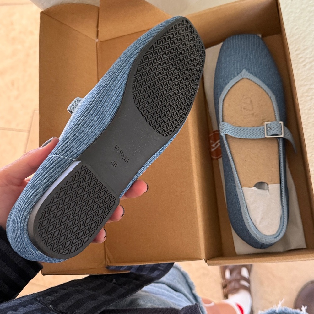 Light blue Mary Jane flats - Picture 2 of 2